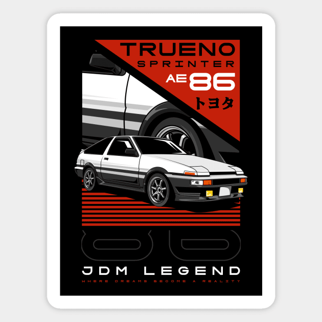 Trueno AE86 JDM Car Magnet by milatees